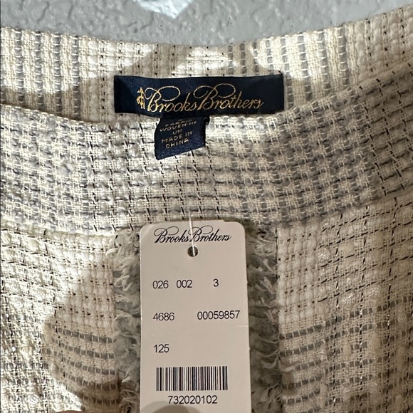NWT Brooks Brothers Gray Cream Shimmer Tweed Aline Skirt Size 8 MSRP $289 - Picture 3 of 5